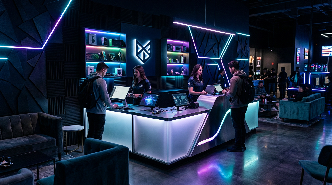 Gaming Zone front desk and lounge area